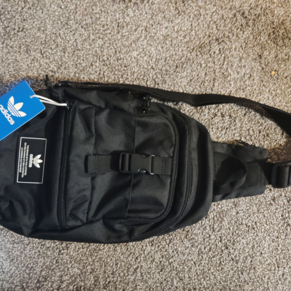 Adidas Black Belt Bag with Trefoil Logo